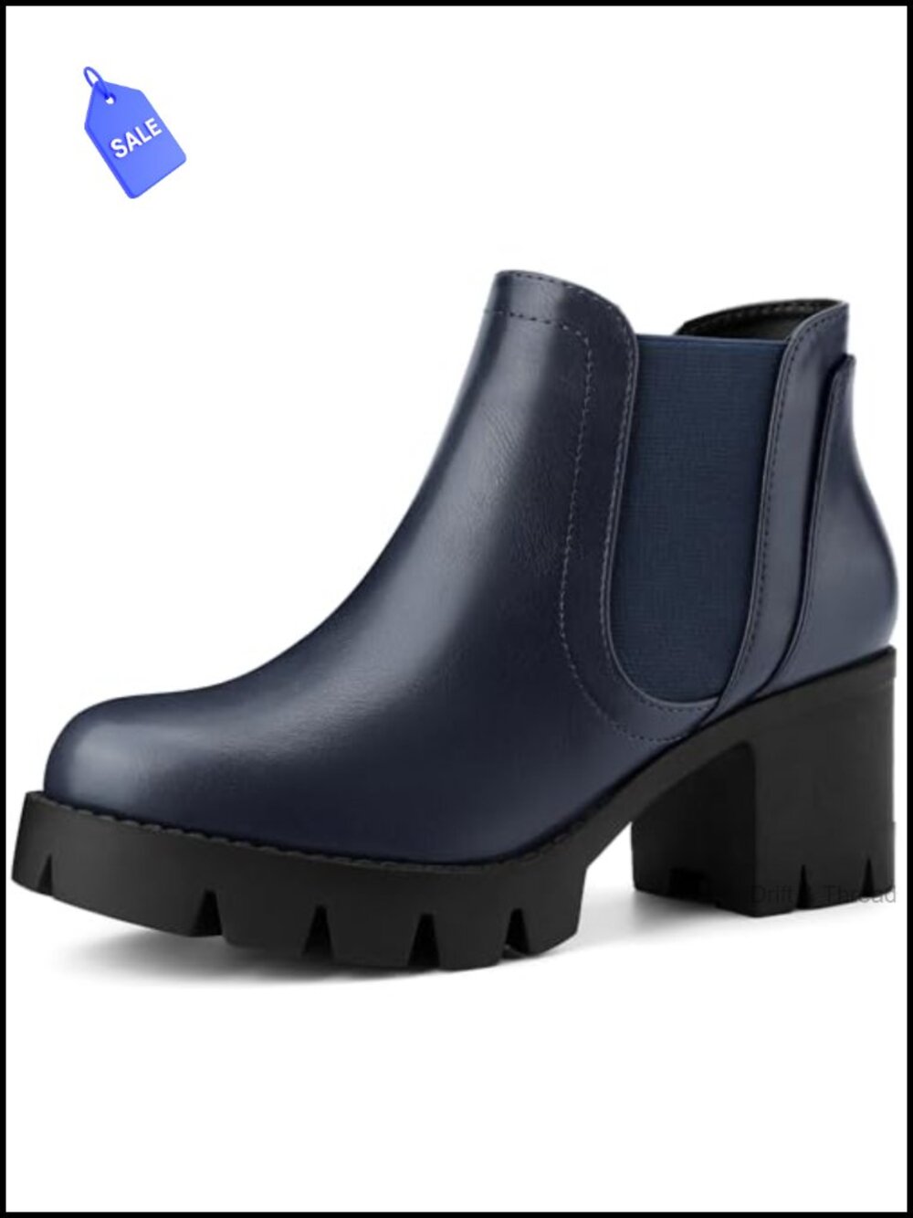 Lug Sole Chunky Heel Chelsea Ankle Boots